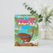 Bali Travel Poster. Postkarte (Stehend Vorderseite)