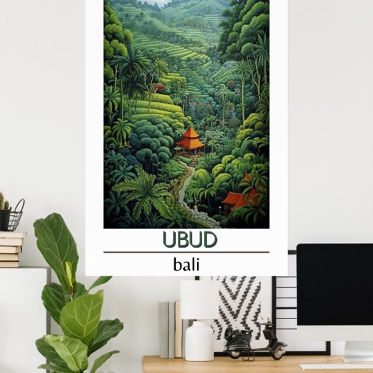 Bali Travel Poster, Ubud Travel Poster (Heimbüro)
