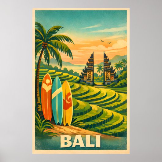 Bali-Tropen-Retro-Reise Poster (Vorne)