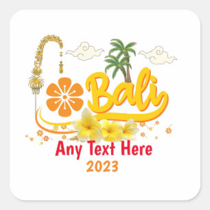 Bali Urlaub Tropical Island Beach Matching Quadratischer Aufkleber