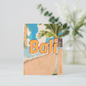 Bali Vintage Reiseplakat Postkarte (Stehend Vorderseite)