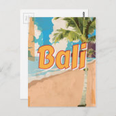 Bali Vintage Reiseplakat Postkarte (Vorne/Hinten)