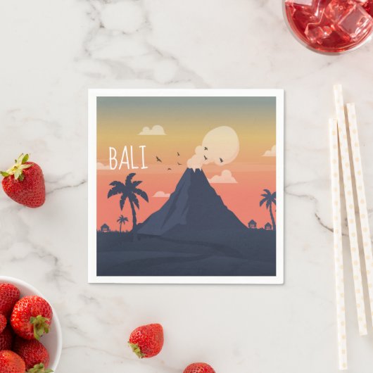 Bali Vulkan Mountain Scene Designer Serviette (Beispiel)