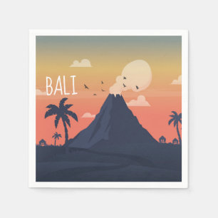 Bali Vulkan Mountain Scene Designer Serviette