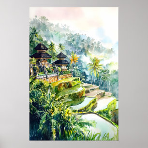 Bali-Wasserfarbenposter Bali-Reisedruck Bali-Wand Poster