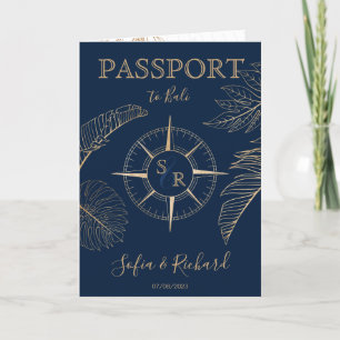 Bali Wedding Destination Passport Weltkarte Einladung
