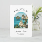 Bali Wedding Indonesia Bali Foto Save the Date Einladung (Stehend Vorderseite)