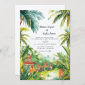 Bali Wedding lädt tropische Landschaft ein Einladung (Vorne/Hinten)