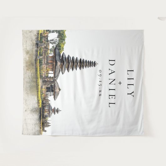 Bali Wedding Photo Backdrop Wandteppich (Vorderseite (Horizontal))