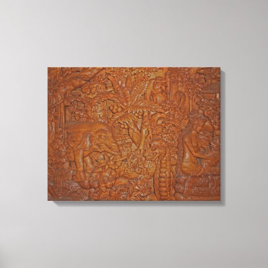 Bali Wood Carving Einzigartige Kunst Leinwanddruck (Vorderseite)