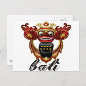 Balinese Barong Indonesia Souvenir Postkarte (Vorne/Hinten)