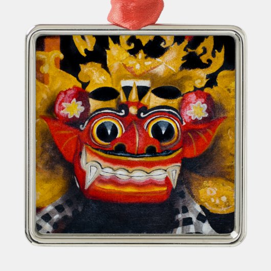 Balinese Barong Silbernes Ornament (Vorne)