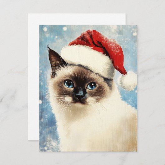 Balinese Cat Christmas Feiertagskarte (Vorne/Hinten)