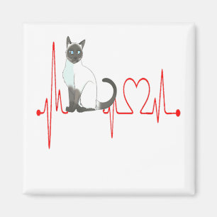 Balinese Cat Heartbeat Funny Cat Kitten Lovers Magnet