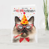 Balinese Cat MEOWvelous Birthday Karte (Vorderseite)