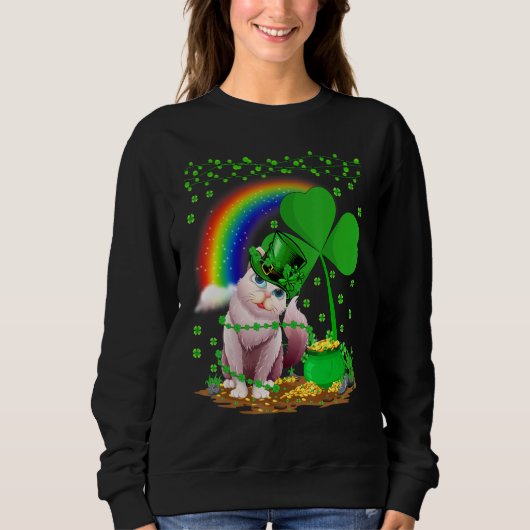 Balinese Cat Rainbow Balinese Cat St Patrick's Da Sweatshirt (Vorderseite)