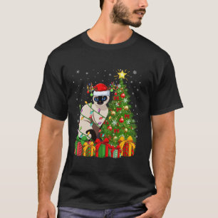 Balinese Cat Xmas Tree Lighting Santa Balinese Cat T-Shirt