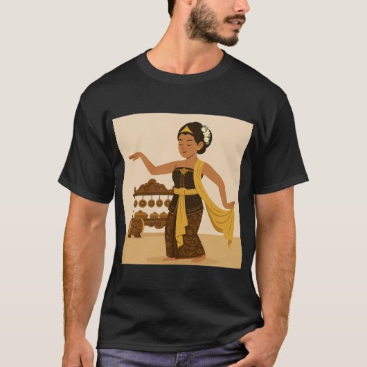 "Balinese Dancer Illustration T-Shirt (Vorderseite)
