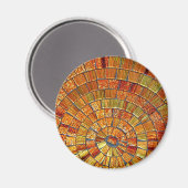 Balinese Glass Tile Art Brown Magnet (Vorderseite/Rückseite)