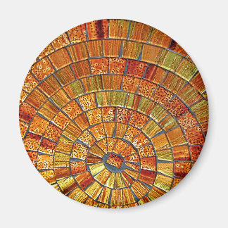 Balinese Glass Tile Art Brown Magnet