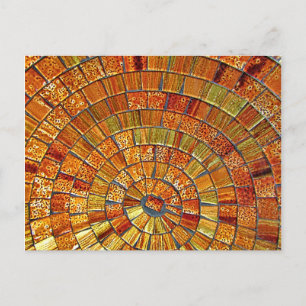 Balinese Glass Tile Art Brown Postkarte