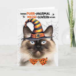 Balinese Halloween Cat PURRanormal MEOWolween Feiertagskarte