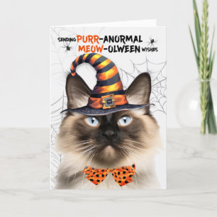 Balinese Halloween Cat PURRanormal MEOWolween Feiertagskarte