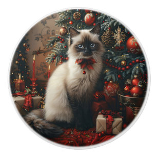 Balinese Katzenweihbaum mit Jingle Bells Keramikknauf