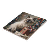 Balinese Kitten Christmas Cat Portrait Art Fliese (Seite)