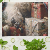 Balinese Kitten Christmas Cat Portrait Art Geschirrtuch (Gefaltet)