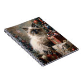 Balinese Kitten Christmas Cat Portrait Art Notizblock (Rechte Seite)