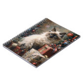 Balinese Kitten Christmas Cat Portrait Art Notizblock (Linke Seite)