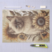 Balinese Kitten Sunflower Cat Seidenpapier (Handwerk)