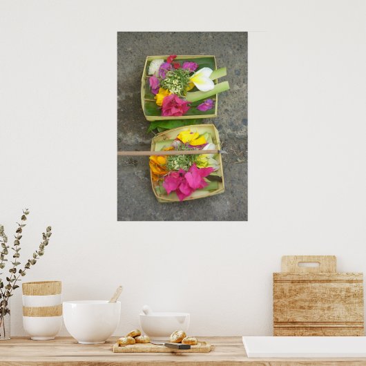 Balinese Offeringkörbe Poster (Küche)
