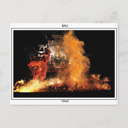 balinesische Feuertänzerin Postkarte (Vorderseite)