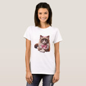 balinesische Katze mit rosa Bug T-Shirt (Vorne ganz)