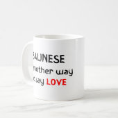 balinesische Liebe Kaffee Tasse (Vorderseite Links)