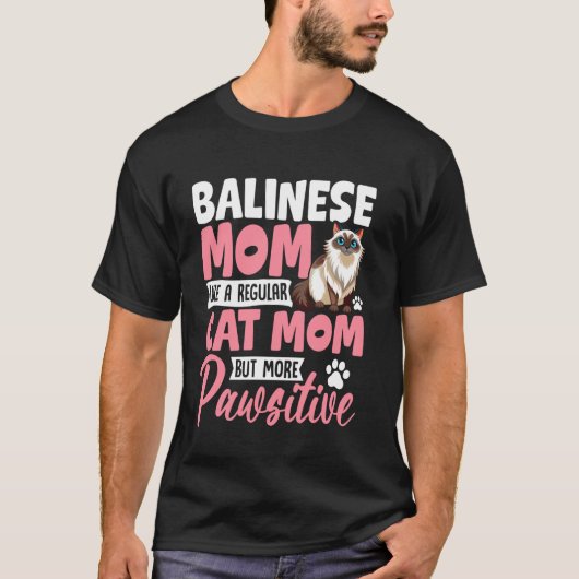 Balinesische Mutter wie normale Katzenmutter T-Shirt (Vorderseite)