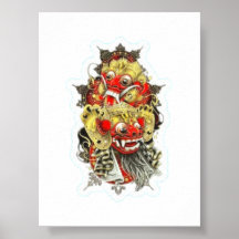 Balinesische Mythologie Barong und Rangda Aufklebe