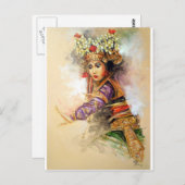 balinesische Tänzerin Postkarte (Vorne/Hinten)