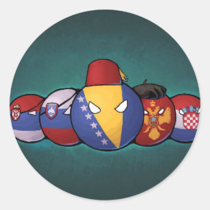 Balkan Countryballs Runder Aufkleber