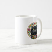 Balkan Folk Art Black Cat Kaffeetasse (VorderseiteRechts)