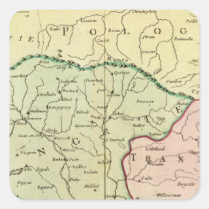 Balkan-Halbinsel, Ungarn, Rumänien 2 Quadratischer Aufkleber