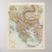 Balkanhalbinsel - Balkanhalbinsel - Karte Poster (Vorne)