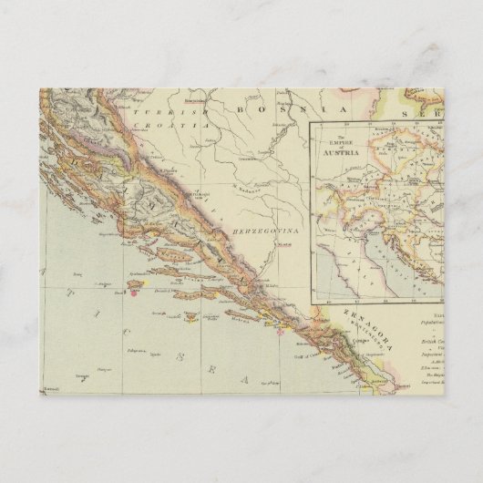 Balkanhalbinsel, Kroatien, Slowenien Postkarte (Vorderseite)