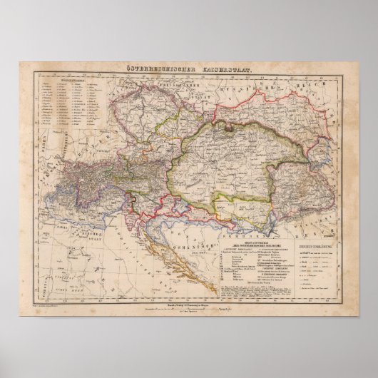 Balkanhalbinsel, Österreich, Ungarn Poster (Vorne)