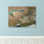 Balkhash-See in Ostkasachstan Leinwanddruck (Insitu (Holzboden))