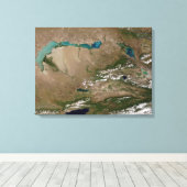 Balkhash-See in Ostkasachstan Leinwanddruck (Insitu (Holzboden))