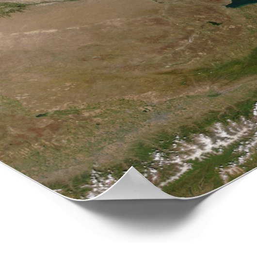 Balkhash-See in Ostkasachstan Poster (Ecke)