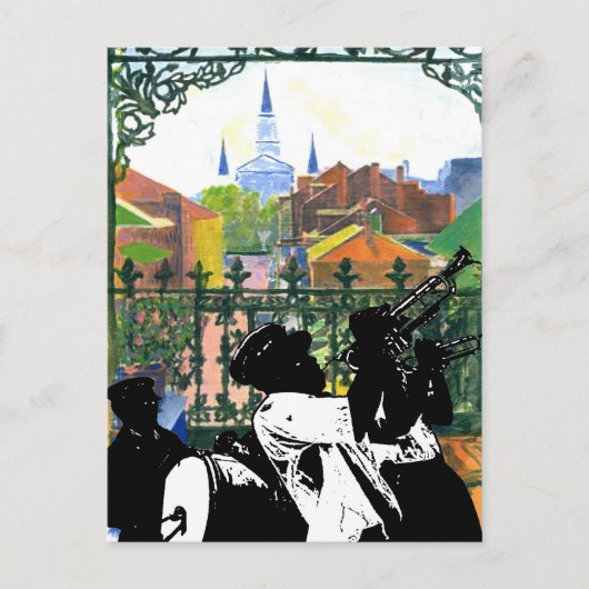 Balkon im französischen Viertel, Fig Street Studio Postkarte (Vorderseite)